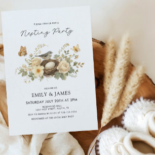 Süße florale Nestparty-Baby-Einladung Einladung