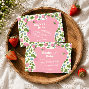 Süße Florale Pinke Beeren Süße Bücher Für Baby Begleitkarte