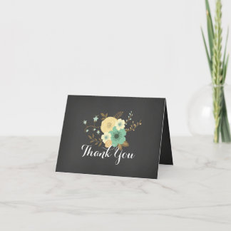 Süße Florale Schiefertafel Dankeskarte
