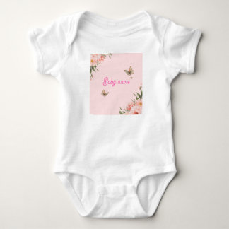 Süße florale Schmetterling personalisierte Baby-Mä Baby Strampler