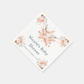 Süße florale Seestern-Baby-Party Serviette (Ecke)