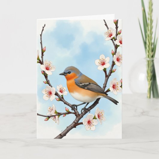 Süße florale Vögel Mutter Karte (Vorderseite)