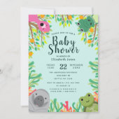 Süße Florida-Tiere Baby Shower Einladung (Vorderseite)