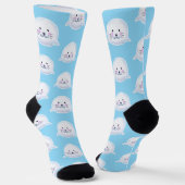 Süße Fluffige Babyrobben-Illustration Socken (Gewinkelt)