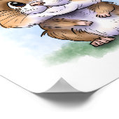 Süße Fluffige Hamster Cartoon Poster (Ecke)