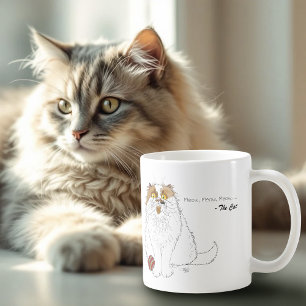 Süße Fluffige Perserkatze Lustiges Miauen Blau Kaffeetasse