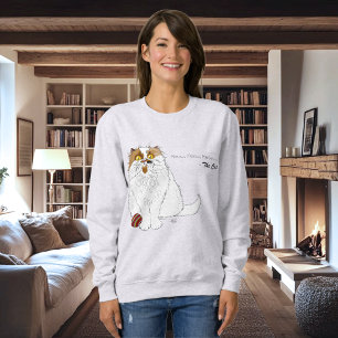 Süße Fluffige Perserkatze Lustiges Miauen Blau Sweatshirt
