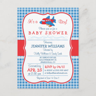Süße Flugzeug-Baby-Shower-Einladung Einladungspostkarte