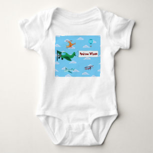 Süße Flugzeuge und Hubschrauber für Baby Jungen Strampler