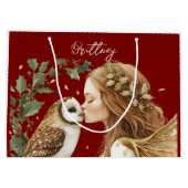 Süße Forestcore-Weihnachtsfee Große Geschenktüte (Rückseite)