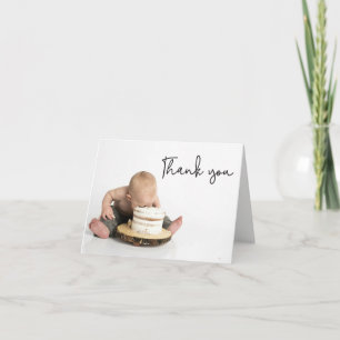 Süße Foto Baby Junge 1. Geburtstag Danke 