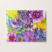 Süße Fragilität Moderne Wasserfarbe Puzzle (Horizontal)