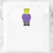 Süsse Frankenstein Monster Ovaler Aufkleber (Tasche)