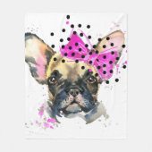 Süsse-Franzose-Stier-Hund Fleecedecke (Vorderseite)