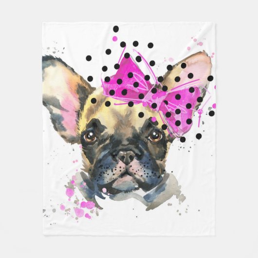 Süsse-Franzose-Stier-Hund Fleecedecke (Vorderseite)