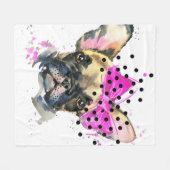 Süsse-Franzose-Stier-Hund Fleecedecke (Vorderseite (Horizontal))