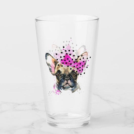 Süsse-Franzose-Stier-Hund Glas (Vorderseite)
