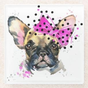 Süsse-Franzose-Stier-Hund Glasuntersetzer