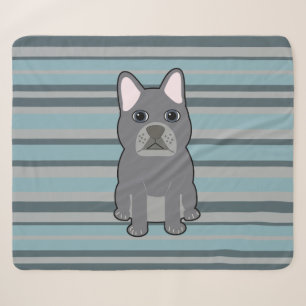 Süße Französische Bulldogge Blaue Streifen Sherpadecke