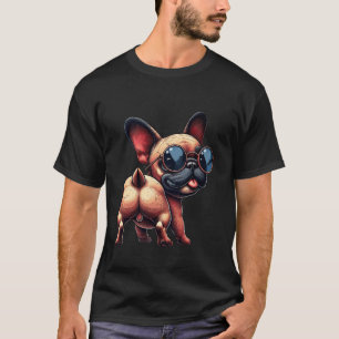 Süße französische Bulldogge Cartoon-Illustration m T-Shirt