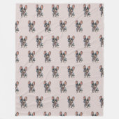 Süße Französische Bulldogge Fleecedecke (Vorderseite)