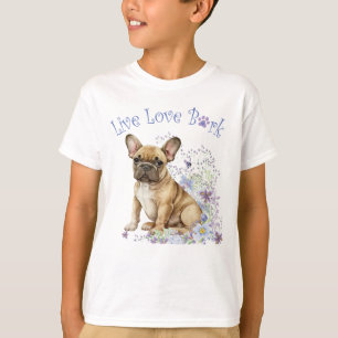 Süße französische Bulldogge floral T-Shirt