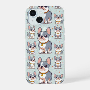 Süße Französische Bulldogge Frenchie Stimmungen iPhone 15 Hülle