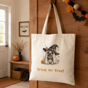 Süße französische Bulldogge Halloween Hexe Trick T Tragetasche