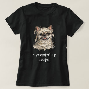 Süße französische Bulldogge Halloween-Mumie schlei T-Shirt