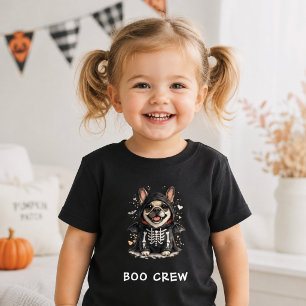 Süße französische Bulldogge Halloween Skelett Boo Baby T-shirt