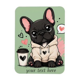 Süße Französische Bulldogge Hoodie Illustration Be Magnet