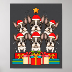 Süße Französische Bulldogge Le Frenchie Weihnachts Poster