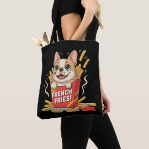 Süße Französische Bulldogge Pommes Frites Kawaii K Tasche
