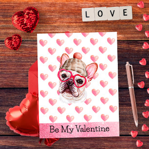 Süße Französische Bulldogge Sei Mein Valentinstag Feiertagspostkarte