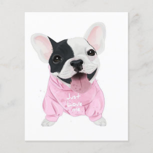 Süße Französische Bulldogge steckt   Einfach Liebe Flyer