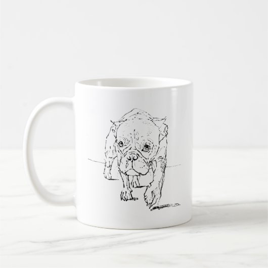 Süße Französische Bulldogge Tasse, Hunde Illustrat Kaffeetasse (Links)