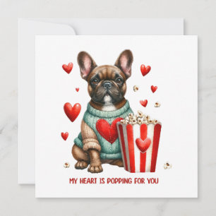 Süße französische Bulldogge Valentinstag Herz