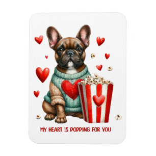 Süße französische Bulldogge Valentinstag Herz Magnet