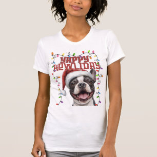 Süße Französische Bulldogge Weihnachtslichter  T-Shirt