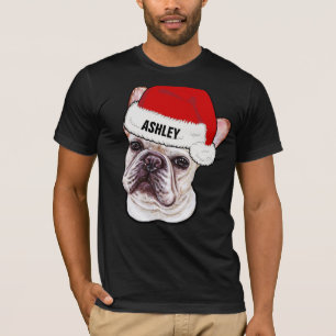 Süße Französische Bulldogge Weihnachtsmütze Hund G T-Shirt