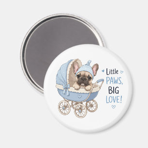 Süße Französische Bulldogge Welpe Babysportwagen R Magnet