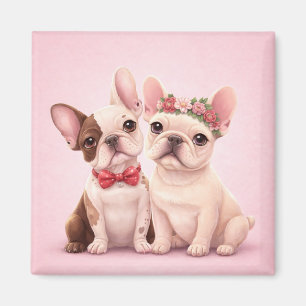 Süße französische Bulldoggen Paar Valentinstag-Ill Magnet