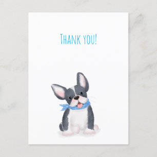 Süße französische Bulldoggen-Welpe Danke Postkarte