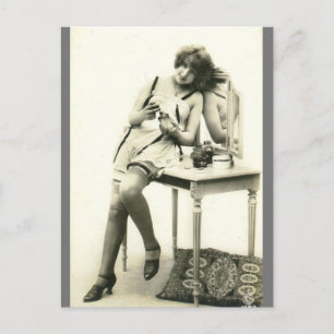 Süße französische risqué Vintage-Foto Postkarte