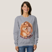 Süße Frau und Hund kuscheln Sweatshirt (Vorne ganz)