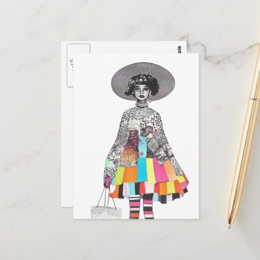 Süße Frauen Collage Postkarte (Vorderseite/Rückseite Beispiel)