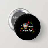 Süße Frauen mit Autismus-Bewusstsein - Stolz Autis Button (Vorne & Hinten)
