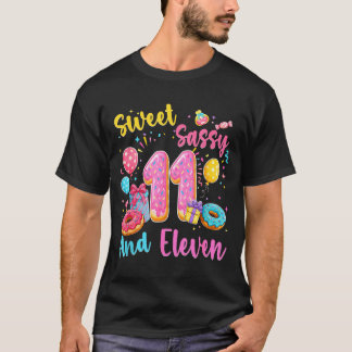 Süße freche und elf 11. Geburtstag süße Donut T-Shirt