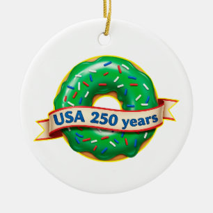 Süße Freiheits-Donut USA 250 Jahre Keramik Ornament