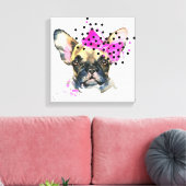 Süsse French Bull Dog Leinwanddruck (Insitu (Wohnzimmer))
